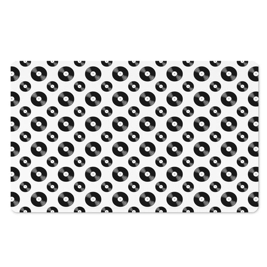 White And Black Vinyl Pattern Print Polyester Doormat