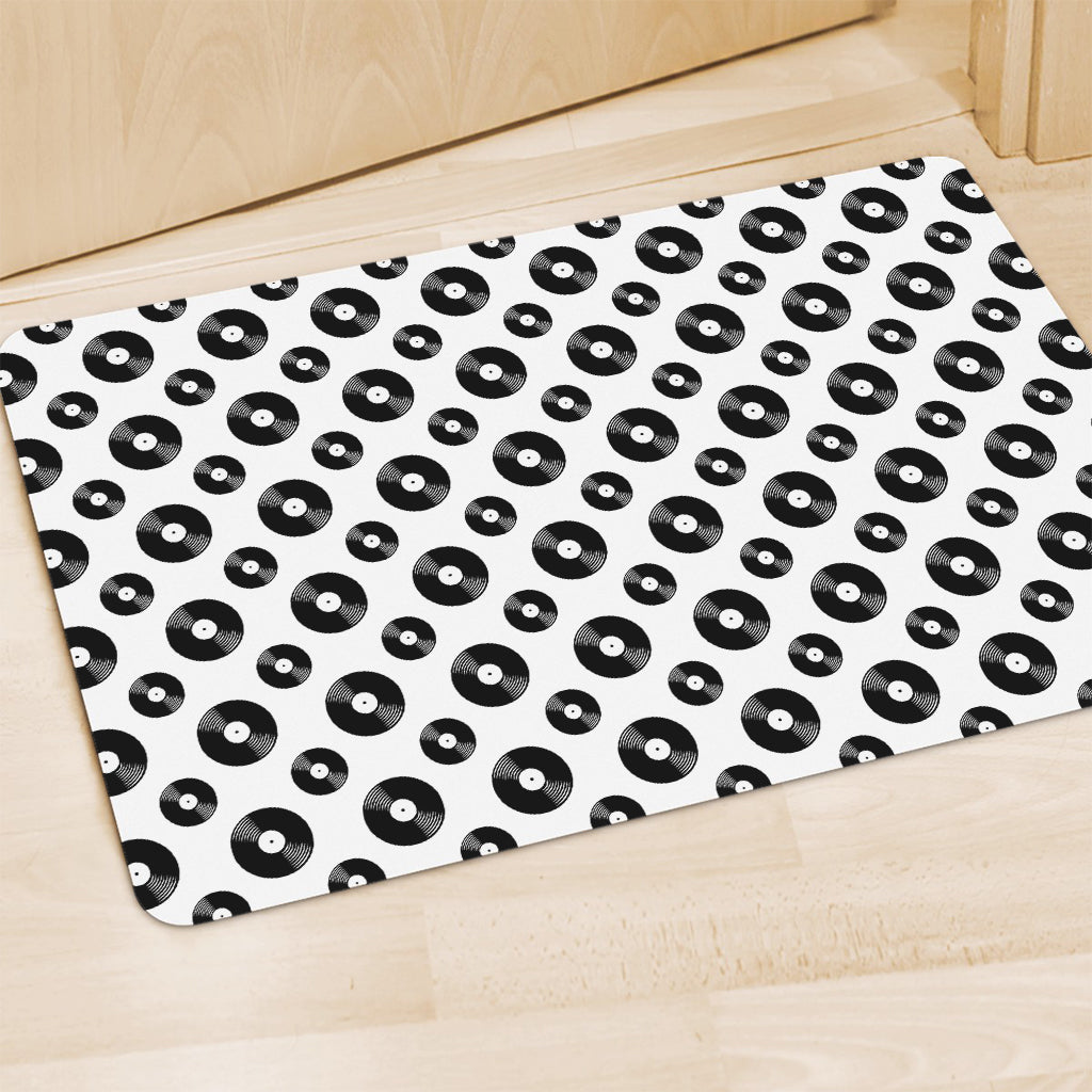 White And Black Vinyl Pattern Print Polyester Doormat