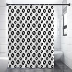 White And Black Vinyl Pattern Print Premium Shower Curtain