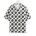 White And Black Vinyl Pattern Print Rayon Hawaiian Shirt