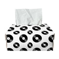 White And Black Vinyl Pattern Print Rectangle Tissue Box Cover
