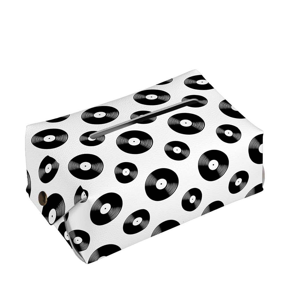 White And Black Vinyl Pattern Print Rectangle Tissue Box Cover