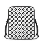 White And Black Vinyl Pattern Print Rectangular Crossbody Bag