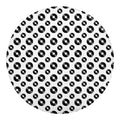 White And Black Vinyl Pattern Print Round Blanket