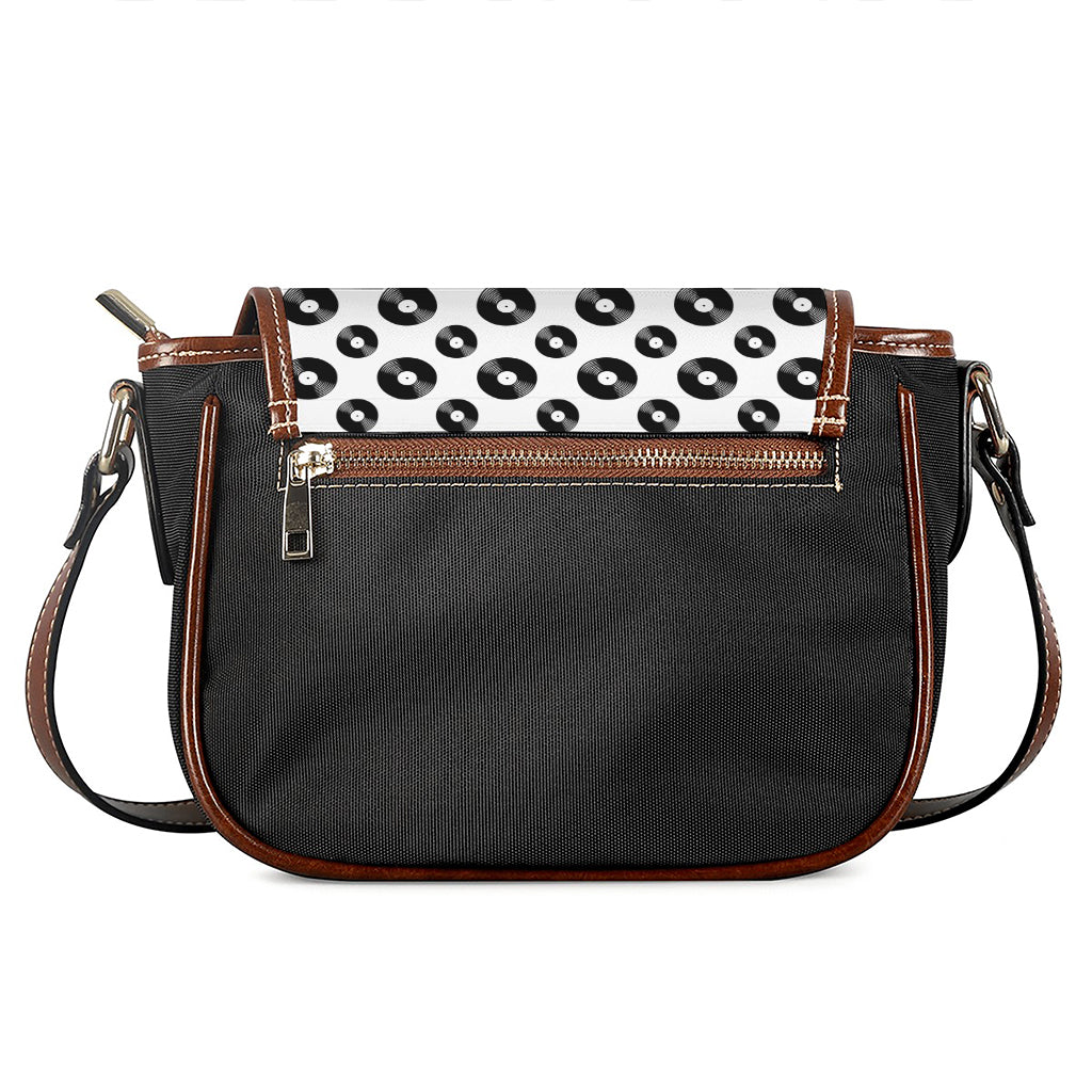 White And Black Vinyl Pattern Print Saddle Bag