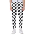 White And Black Vinyl Pattern Print Joggers