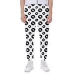 White And Black Vinyl Pattern Print Scuba Joggers
