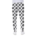 White And Black Vinyl Pattern Print Scuba Joggers
