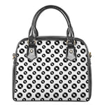 White And Black Vinyl Pattern Print Shoulder Handbag