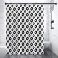 White And Black Vinyl Pattern Print Shower Curtain