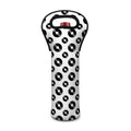 White And Black Vinyl Pattern Print Single Neoprene Wine Tote