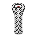 White And Black Vinyl Pattern Print Single Neoprene Wine Tote