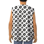 White And Black Vinyl Pattern Print Sleeveless Baseball Jersey