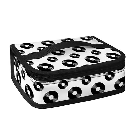 White And Black Vinyl Pattern Print Small Lunch Bag