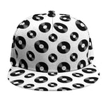 White And Black Vinyl Pattern Print Snapback Cap