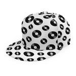 White And Black Vinyl Pattern Print Snapback Cap