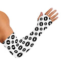 White And Black Vinyl Pattern Print Sun Protection Arm Sleeves