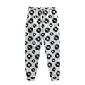 White And Black Vinyl Pattern Print Sweatpants