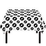 White And Black Vinyl Pattern Print Tablecloth