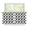 White And Black Vinyl Pattern Print Tier Curtains