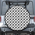 White And Black Vinyl Pattern Print Tire Cover