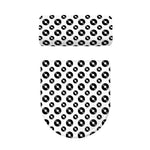 White And Black Vinyl Pattern Print Toilet Lid And Tank Cover Set