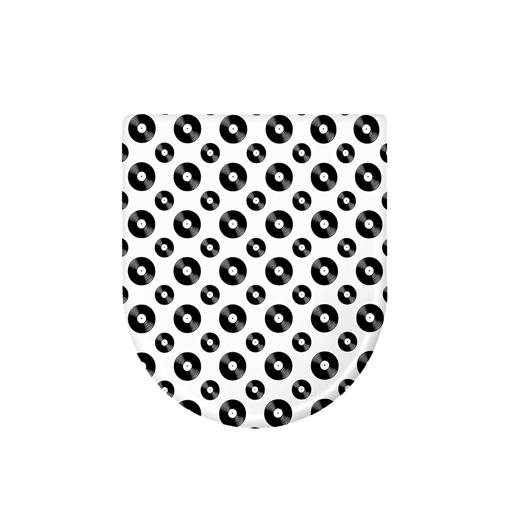 White And Black Vinyl Pattern Print Toilet Lid Cover