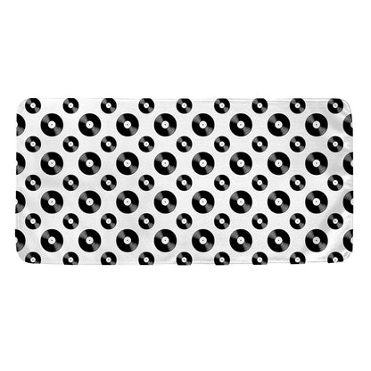 White And Black Vinyl Pattern Print Towel