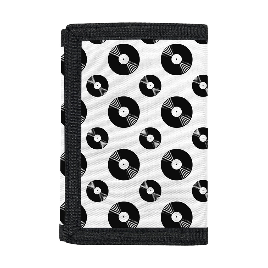 White And Black Vinyl Pattern Print Trifold Wallet