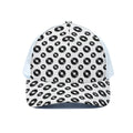 White And Black Vinyl Pattern Print White Mesh Trucker Hat