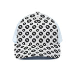 White And Black Vinyl Pattern Print White Mesh Trucker Cap