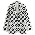 White And Black Vinyl Pattern Print Women's Blazer