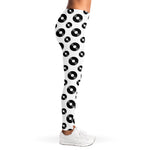 White And Black Vinyl Pattern Print Women's Leggings