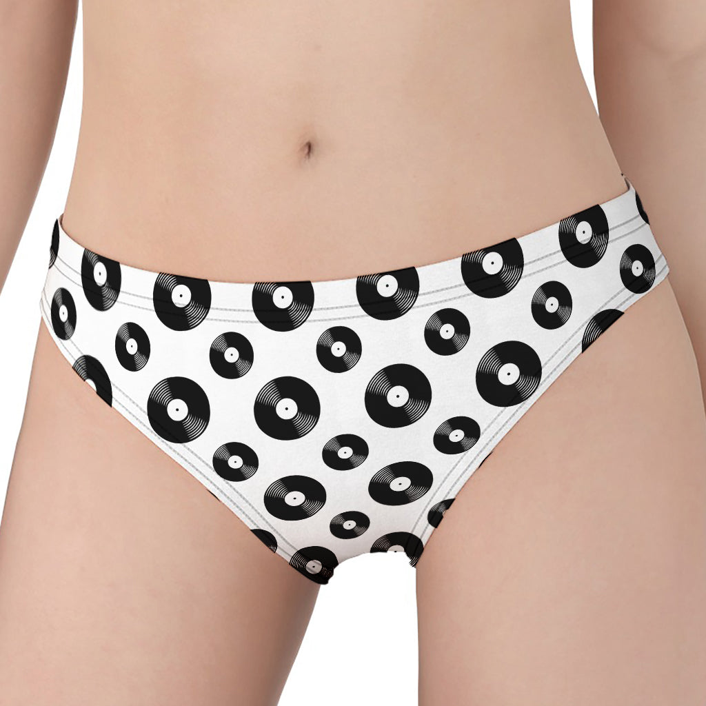 White And Black Vinyl Pattern Print Women's Panties