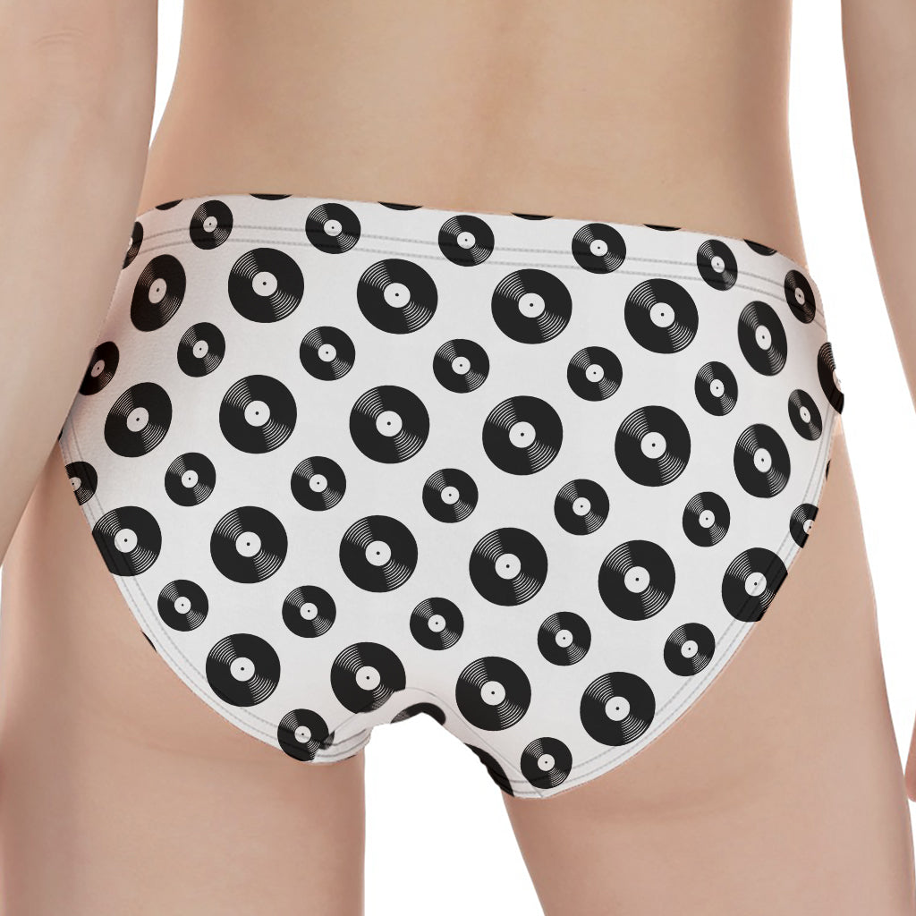 White And Black Vinyl Pattern Print Women's Panties