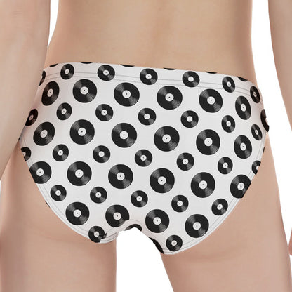 White And Black Vinyl Pattern Print Women's Panties