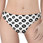 White And Black Vinyl Pattern Print Women's Thong
