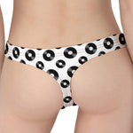 White And Black Vinyl Pattern Print Women's Thong