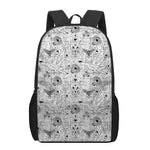 White And Black Wicca Magical Print 17 Inch Backpack