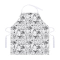 White And Black Wicca Magical Print Adjustable Apron