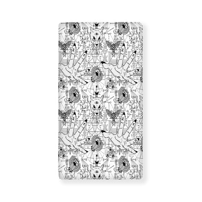 White And Black Wicca Magical Print Baby Crib Sheet