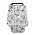 White And Black Wicca Magical Print Baby Seat Cover