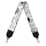 White And Black Wicca Magical Print Bag Strap
