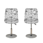 White And Black Wicca Magical Print Bar Stool Covers