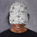 White And Black Wicca Magical Print Baseball Cap