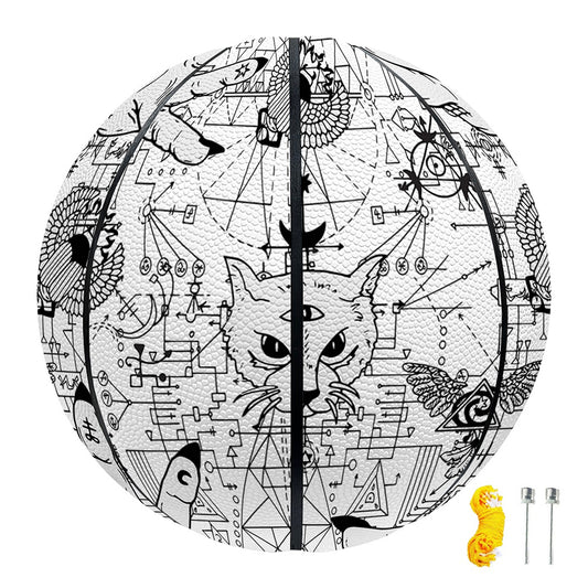 White And Black Wicca Magical Print Basketball