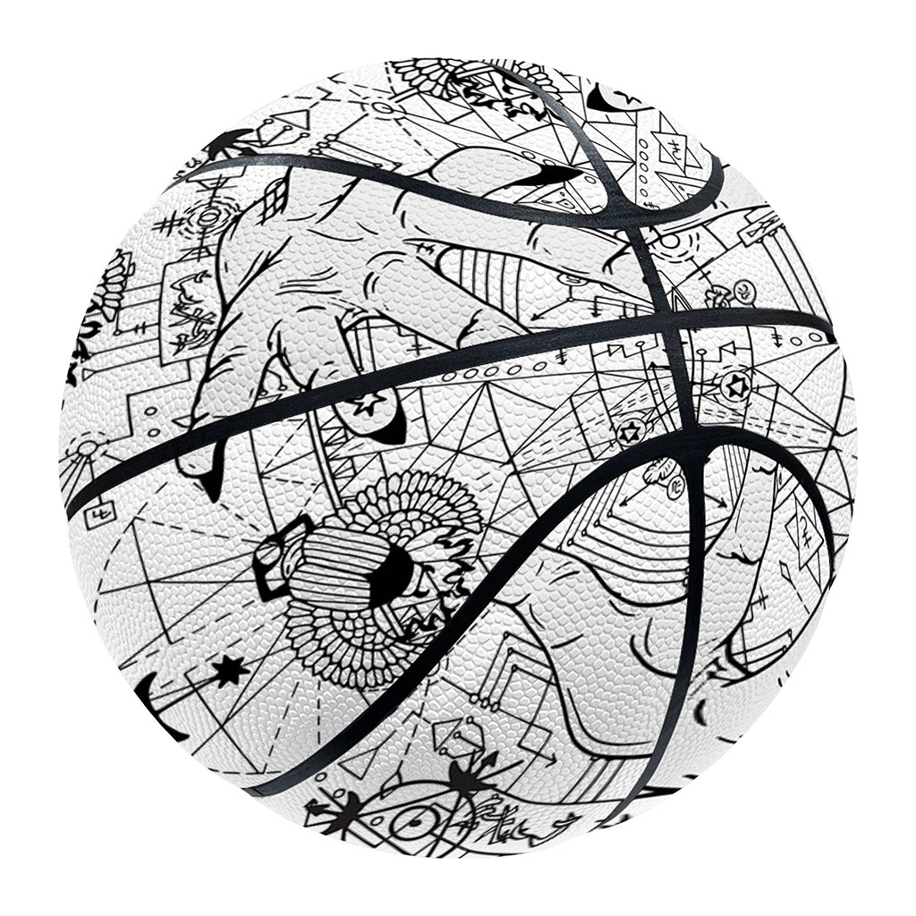 White And Black Wicca Magical Print Basketball