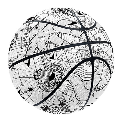 White And Black Wicca Magical Print Basketball