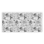 White And Black Wicca Magical Print Beach Towel