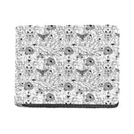 White And Black Wicca Magical Print Bifold Wallet
